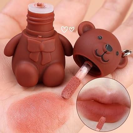 Keychain Bear Matte Lipstick 2 in 1  – Pack of 2 (Assorted Colors)