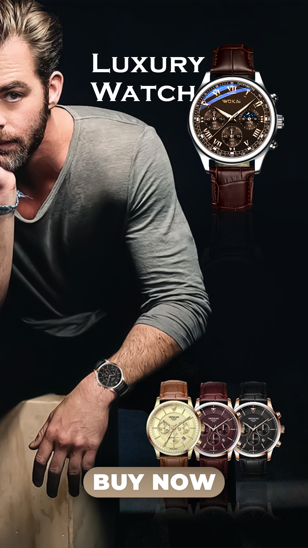 High-quality Men's Luxury belt Fashion quartz watch