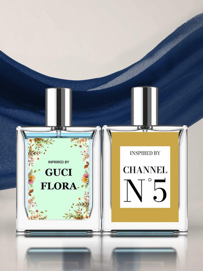 Inspired By Gucci Flora & Chanel N°5 Eau De Parfum Pack of 2
